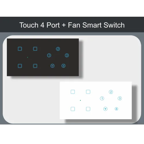5 Port (4 Light + Fan Controller) Smart Touch Switch |  [FT41]